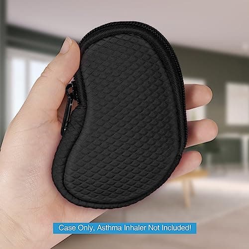 MEDMAX Étui de Transport pour Asthma inhalator, Sac de Rangement léger protection en néoprène avec mousqueton, inhalateur non inclus (étui uniquement) (Noir)