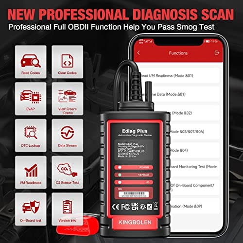 KINGBOLEN Ediag Plus Valise Diagnostic Auto, OBD-II Diagnostic français pour 15 Services Systèmes Complets, Can-FD, Auto-Vin, Codage ECU & Test Actif, pour iOS et Android Mobiles