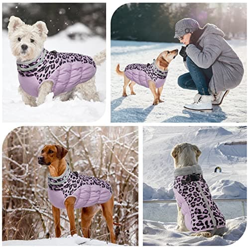 Kuoser Manteau d'hiver pour Chien Imperméable et Chaud - Gilet Réfléchissant pour Chiot avec Doublure en Polaire - Coupe-Vent pour Animaux de Compagnie pour Petits Moyens et Grands Chiens