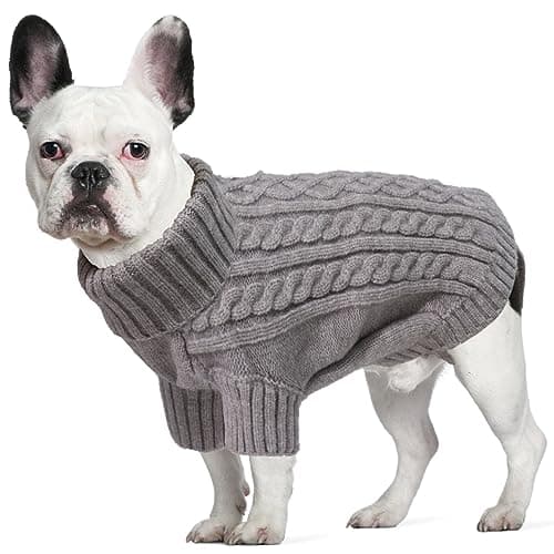 LiebeDD Pull Chien Moyen - Pull Noel Chien Sweat Chaud Tricots Chiens Pull-Overs épaississement pour Chiens, Habit Vetement Manteau Chien pour Automne Hiver (Gris Noel M)