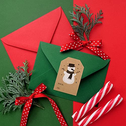 250PCS Étiquettes Autocollantes Noël Français en Papier Kraft Emballage Cadeau Joyeux Noël Stickers Accessoire Décoration Noël Carte de Vœux Merry Christmas Autocollantes