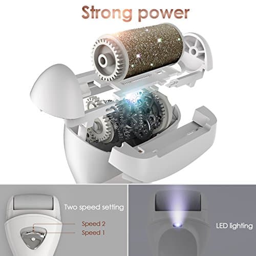 MYCARBON Rapeuse Pieds Pedicure Electrique Professionnel Rechargeable IPX6 Etanche Lime Ponceuse Callosité Corne Peau Morte Lumière LED Couvercle de Protection - BCM-1138