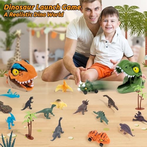 KADAYAYA Ensemble de Jouet de Dinosaures pour Les Garçons De 2-6 Ans, Figurine de Dinosaure Jouets de Voiture pour Enfants 3 à 5 Ans, Dino Jouet Cadeau Garçons et Filles 3 4 5 6 Ans