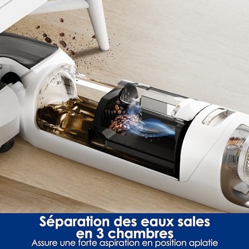 Tineco Floor One Stretch S6 Aspirateur Eau et Poussière Laveur de Sols, Conception Plate à 180°, Hauteur compacte de 13 cm, Auto-Nettoyage Flashdry à 70°C en 5 Min, Nettoyage des Bords sur Trois Faces
