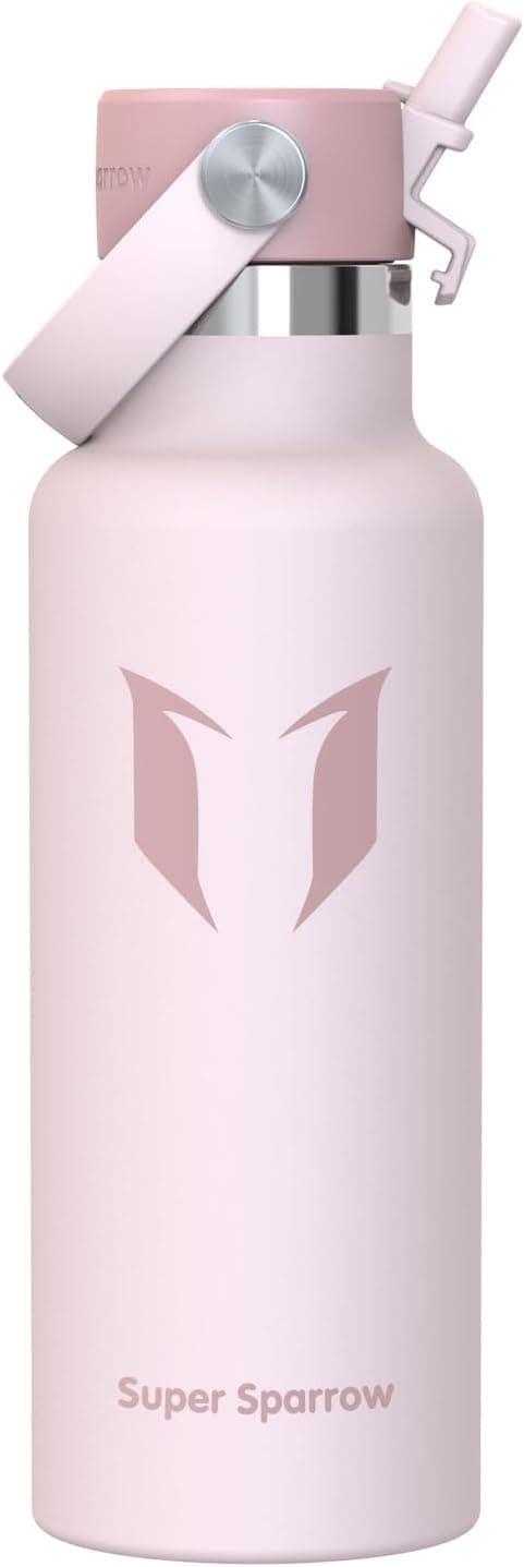 Sparrow Gourde Isotherme 500ml/750ml/1L/1.2L FlipFlow Bouteille Inox Paille