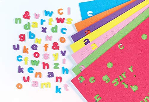 Baker Ross Lettres minuscules de l'alphabet en mousse autocollantes (lot de 1100) - Matériel créatif pour enfants et adultes