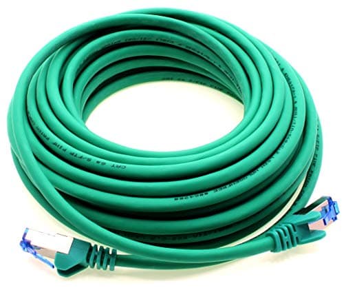 0,25 m - CAT6a - câble réseau vert - lot de 5 câbles patch CAT 6 A 10000 Mbit s SFTP PIMF 500 MHz compatible avec routeur commutateur Internet DSL CAT5 CAT6 CAT7