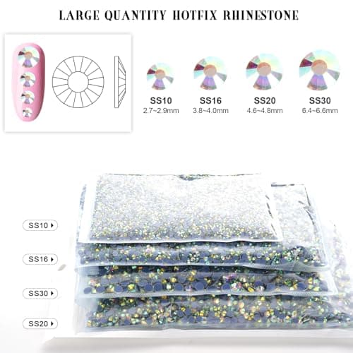 YHMQ DU Hotfix strass en vrac 10,000 cristal Hotfix strass pour artisanat vêtements bricolage décoration ClearAB SS10 2.7-2.9mm