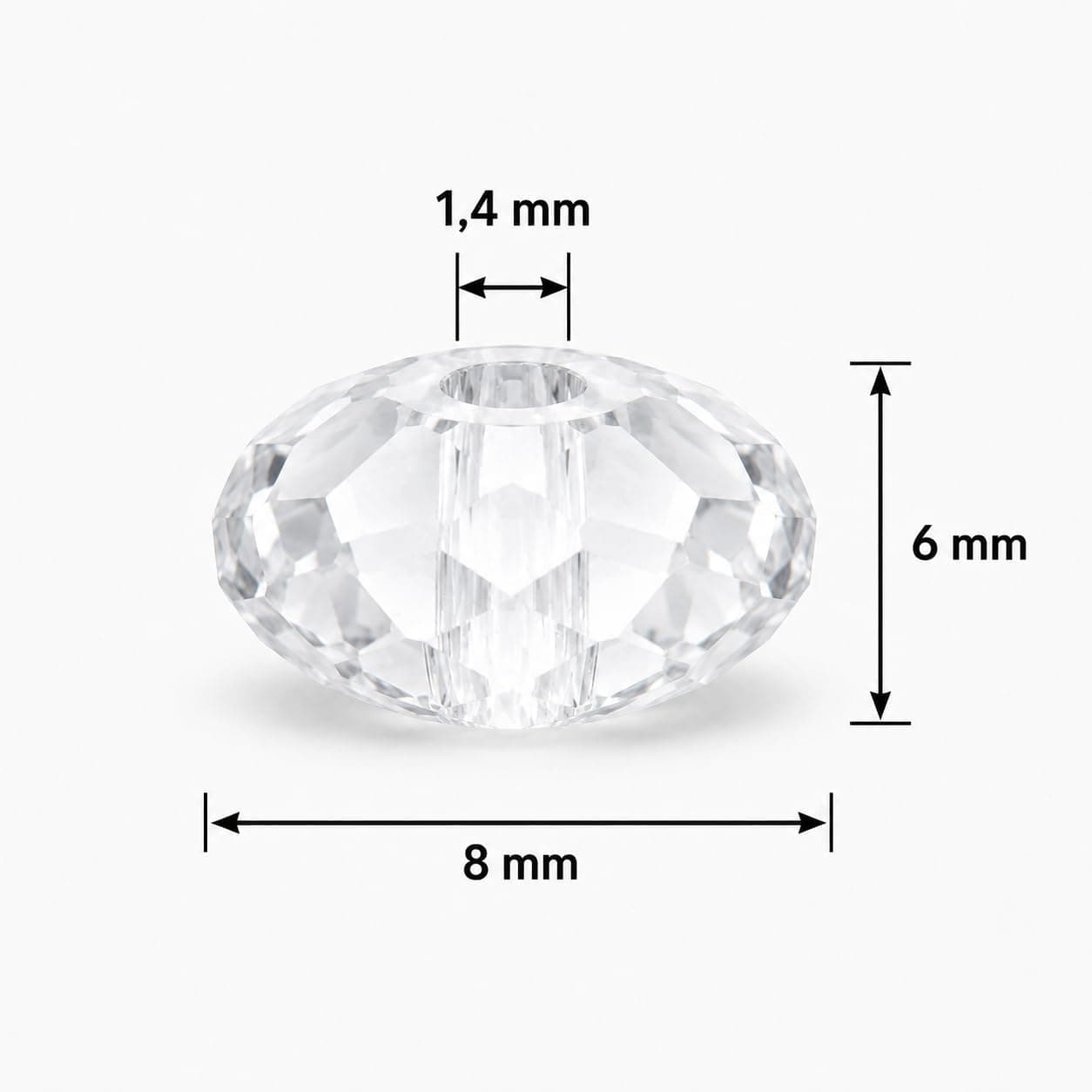 Perlin Lot de 65 perles tchèques en cristal de Bohême 8 x 6 mm, perles tchèques en verre taillé CZ, rondelles à facettes (aigue-marine AB 2x)