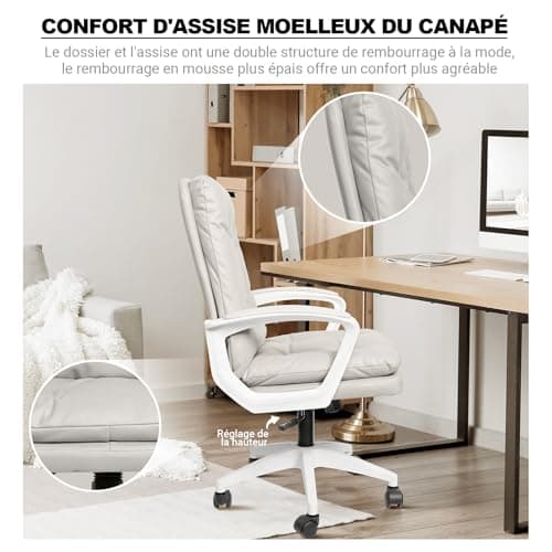 BASETBL Fauteuil Bureau 150 kg, Chaise de Bureau Confortable en Tissu technologique, Chaise Bureau Ergonomique avec Dossier Haut renforcé, Convient aux Enfants, aux Adolescents et aux Adultes