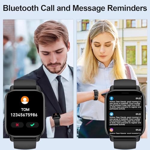 Montre Connectée Homme Femme avec Appel Bluetooth, 1.85" HD Smartwatch, 112 Modes Sportifs, Montre Connectee Sport Etanche IP68 avec Cardiofrequencemetre/Moniteur de Sommeil/Podometre pour Android/iOS