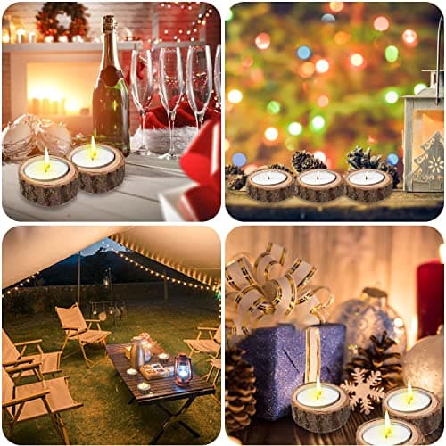 Bougeoir Bois, 12 Pièce Bougeoir, Décoration Personnalisée Photophore Bougie, Rétro Bougeoirs, Chandelier Bois Convient pour Halloween Noël Saint Valentin Décoration de Maison
