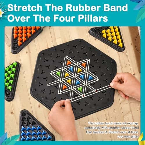 YAOZUP Jeu d'échecs en Chaîne Triangulaire, Triggle Jeu, Jeu de Triangle en Chaîne, Jeu de Plateau D'échecs Triangulaire, Échecs Triangulaires en Chaîne Interactifs pour Enfants, Adultes, Fête de Fami
