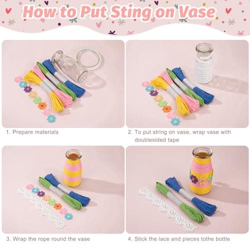 Wisplye Fleurs Bricolage Enfant Kit, Faire Votre Propre Bouquet de Fleurs avec Boutons et Fleurs en Feutre, Fleurs Artisanat Jouets Cadeaux pour Filles Garçons Âgés de 4 5 6 7 8 9 10 11 12 Ans