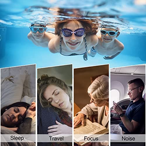 Bouchon Oreille Piscine, 3 Paires de Bouchons d'oreilles de Natation en Silicone Réutilisables et Imperméables pour le surf et autres sports nautiques