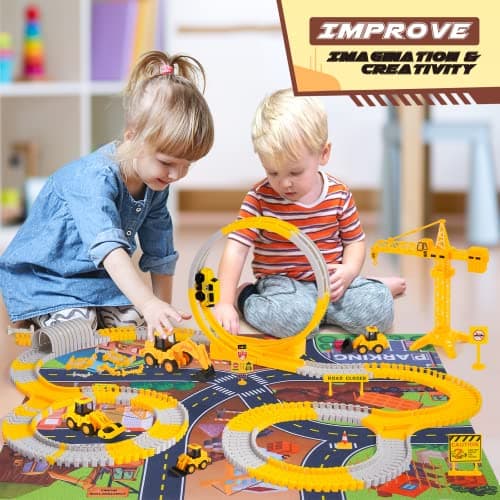 Adeokay Circuit Voiture Enfant 3 4 5 6 7 8 Ans, Jouet Enfant 3 4 5 6 7 8 Ans Circuit Voiture Electrique Cadeau Enfant 3-8 Ans Train Electrique Enfant Jouet Garcon 3-8 Ans Jeux Educatif 3-8 Ans