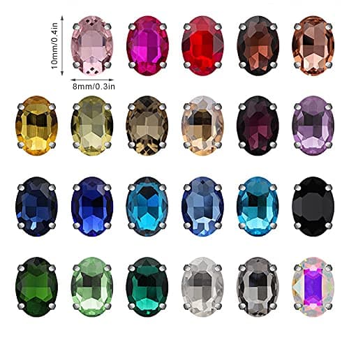 Gwotfy Artisanat de Strass, 150 Pièces Strass en Verre Strass Colorés Cristal Pierres Précieuses Artisanat en Verre Pierres Précieuses pour DIY Artisanat Vêtements Chaussures Sac, Couleur Aléatoire