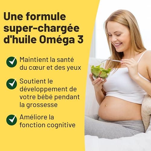 Omega 3 Vegan Huile d'algues 400 mg DHA par capsule, 60 capsules, soit 2 mois d'huile vegetale. Remplace huile de foie de morue, convient à tous les régimes vegan/végétariens.