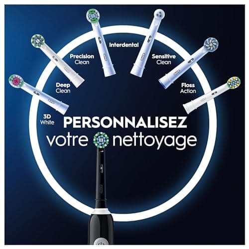 Oral-B Pro Series 1 Brosse à Dents Électrique, Noir, 1 Brossette Nettoyage 3D, Élimine la Plaque Dentaire, 3 Modes de Brossage, Minuteur, 1 Étui De Voyage, Rechargeable