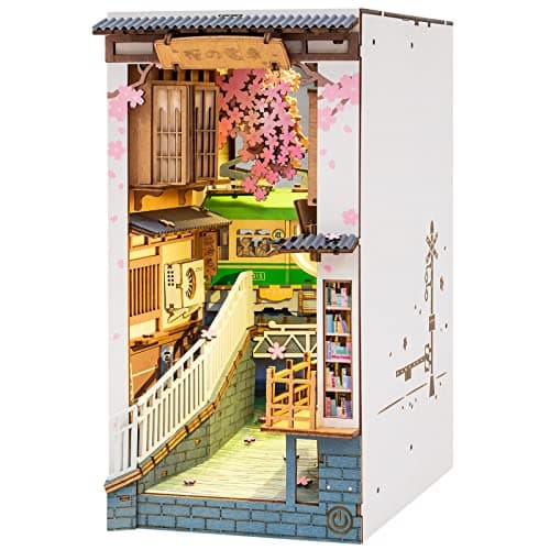 ROBOTIME Japon Book Nook Sakura Densya Maison de Poupée en Bois