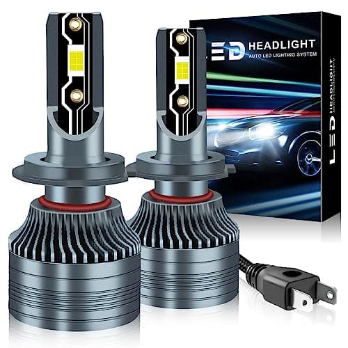 Sidaqi H7 Ampoule LED Voiture 6000K Blanc 60W 16000LM Tout-en-Un H7 Kit de Conversion de Phare de Voiture de Remplacement pour phares de Jour Feux antibrouillard 12V (Lot de 2)