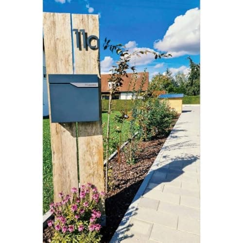 Metzler Boîte aux Lettres Anthracite Plaque de Nom remplaçable | Ebenhard