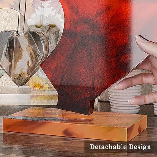 EnixwH Moules en Résine Époxy, Grand Moulle Silicone Resine Epoxy en Forme de Cœur, Moules en Résine pour Cadre Photo, pour DIY Bricolage Fleurs, Décorations pour La Maison, Cadre Photo Personnalisés