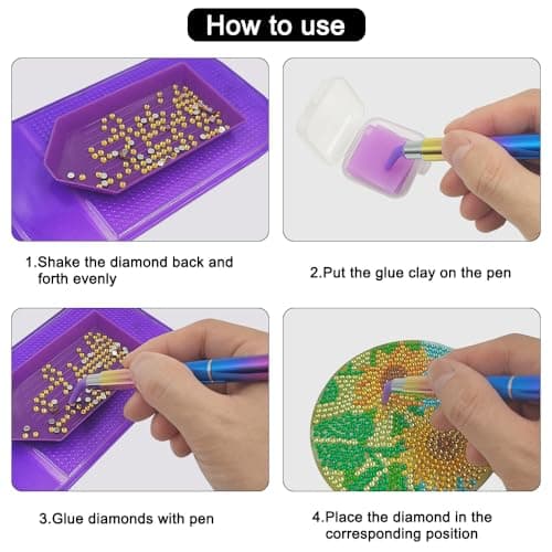 AIFUDA Lot de 22 stylos de peinture diamant 5D avec 12 embouts filetés pour loisirs créatifs