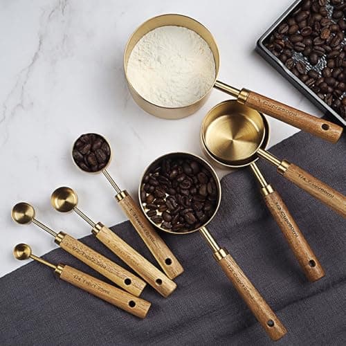 JSGHGDF Lot de 8 tasses à mesurer en acier inoxydable pour la cuisine, medium, M
