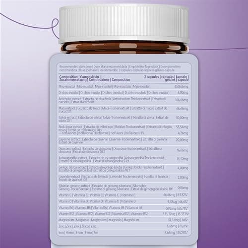 FEM Menositol 19-en-1, Gérer Menopause avec Inositol Myo & D-chiro, Isoflavones, Ashwagandha, Maintenir Santé Métabolique, Confort & bien-être pendant la ménopause, Sans hormones ni soja