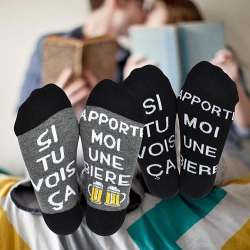 cheap4uk Chaussettes Fantaisie Coton Cadeaux Humoristique Pour Homme Femme Rigolote Cadeau Humour Fête Des Pères Chaussettes À La Maison