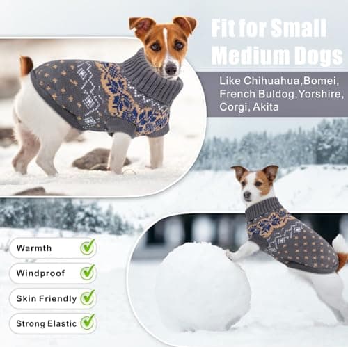 Idepet Chien Pet Pull, Hiver Chaud Chien Chat Cavaliers Vêtements, Confortable Manteau pour Animaux De Compagnie Costume Chiot Jumper Chaton Pull Vêtements pour Petits Chiens Moyens Grands Chats