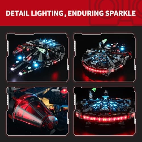 BRIKSMAX 2.0 Kit d'éclairage LED pour Lego Le Faucon Noir – Éclairage LED innovant compatible avec Lego Star Wars 75389 – Ensemble Lego non inclus
