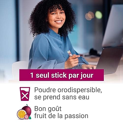 MAG 2 - Stick - Magnésium et 6 vitamines B - Nervosité, Fatigue, Fatigue musculaire - Programme 30 jours - 30 sticks orodispersible goût fruit de la passion