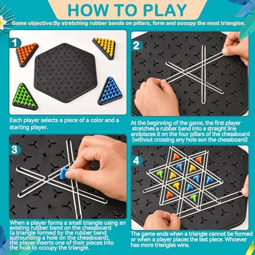 YAOZUP Jeu d'échecs en Chaîne Triangulaire, Triggle Jeu, Jeu de Triangle en Chaîne, Jeu de Plateau D'échecs Triangulaire, Échecs Triangulaires en Chaîne Interactifs pour Enfants, Adultes, Fête de Fami