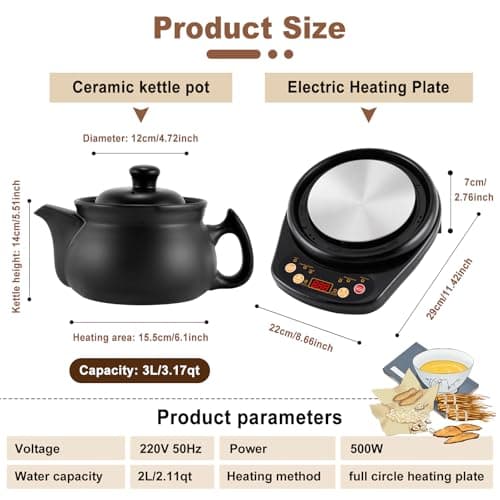 MXBAOHENG Théière électrique chinoise en céramique 220 V pour herbes jusqu'à 150 g