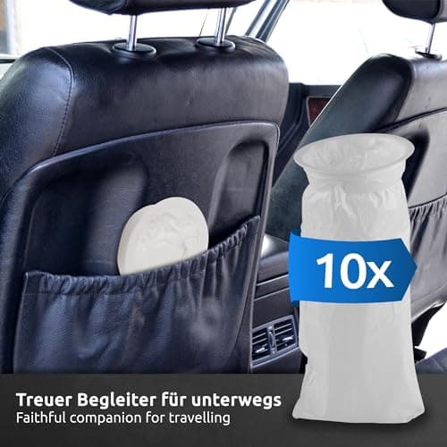 ECENCE 10 sac vomissement voiture avec anneau, sachet de voyage pour vomir, sac pour le mal de l'air, sac à vomi opaque, grande contenance, fermeture facile