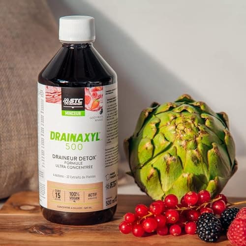 STC NUTRITION - Drainaxyl 500 - Draineur Detox aux extraits de plantes - Formule ultra concentrée - Cure de 15 j - Fruits Rouges - 500 ml