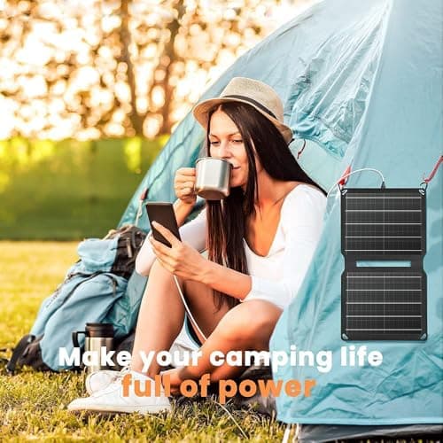 FlexSolar Chargeurs solaires portables 10 W 5 V USB petite puissance ETFE panneaux pliables IP67 étanche Camping Randonnée Randonnée pour téléphones, ventilateurs, lampes de poche, montres, petites