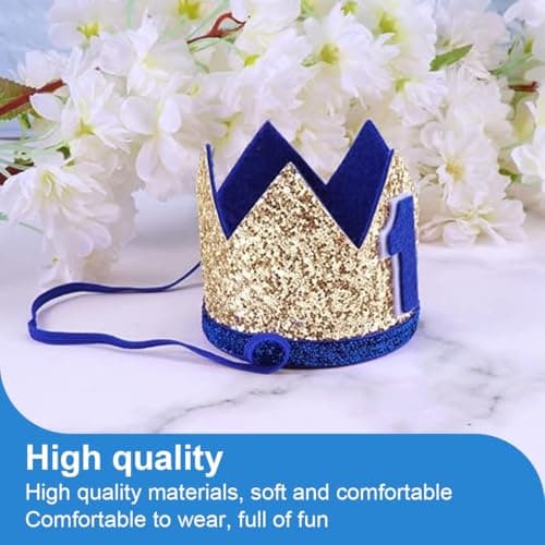 VAEIORP 1 pcs 1 Year Old Baby Birthday Party Crown For Boys Birthday
