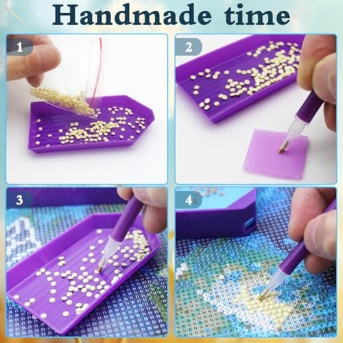 SENHAI Lot de 37 accessoires d'art diamant 5D, kit d'outils d'art diamant avec plateau de colle, argile, stylos d'art diamant, plateau de tri des perles pour peinture au diamant, loisirs créatifs