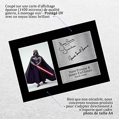 HWC Trading A4 Dave Prowse & James Earl Jones Star Wars Gift Darth Vader Cadeaux Imprimé Signé Autographe Photo pour les fans de cinéma - A4