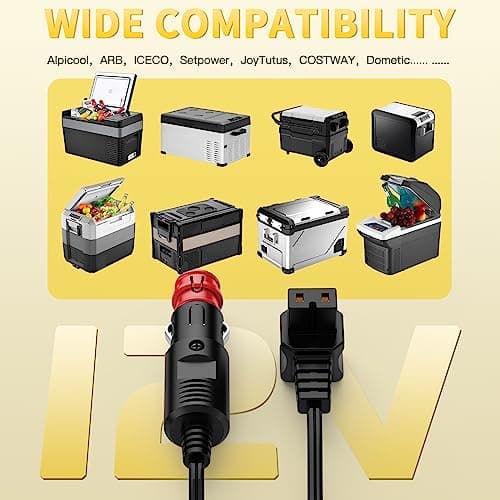 NENASEW 12V Câble pour glacière de Voiture, Câble d'extension Voiture glacière à compresseur pour Alpicool, Dometic, Waeco CF CDF, ARB, ICECO, Setpower, 3.5M 12V Câble Voiture frigo