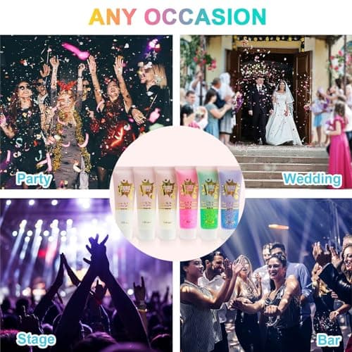 Gel Paillettes Corps,Paillette Cheveux Visage,Paillette Maquillage,Mermaid Sequins Body Glitter pour Festival Fête Noël Pâques Maquillage Décoration,36ML