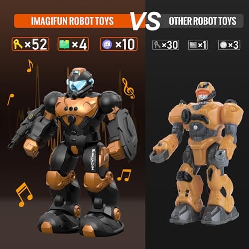 SKERITO Enfants Robot Jouet pour 4 5 6 7 8 9 10 Ans garçons et Filles, Bambin Danse Musique métal Robot, Enfants Programmation télécommande Robot, Cadeau d'anniversaire, Version Mise à Jour