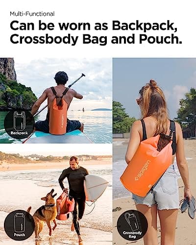 Spigen Aqua Shield Sac à Dos Etanche (Orange Soleil, 20L+2L)