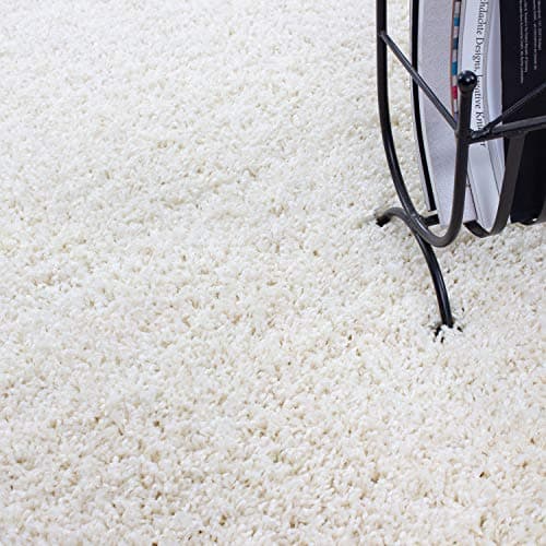Teppium Tapis de salon moderne à poils longs - 140 x 200 cm - Crème - Moelleux - Facile d'entretien - Pour chambre à coucher, cuisine et salle à manger