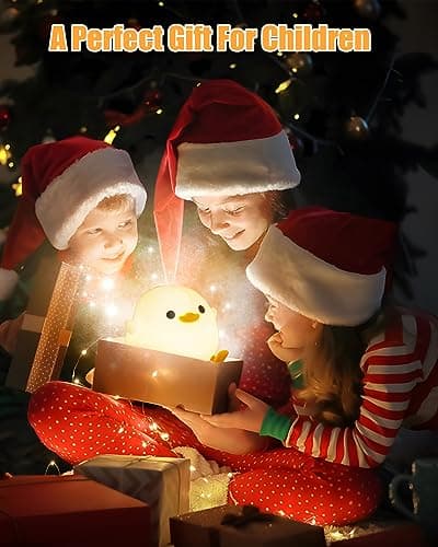 Auezona Veilleuse Enfant Kawaii Veilleuse Bébé Rechargeable par USB Avec Minuterie Veilleuse Réglable Avec Minuterie Cadeau D'Anniversaire Et De Noël Pour Enfants Bébés, Silicone