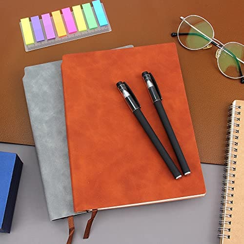 Carnet de note A5-2Pcs Journal à Cuir PU de Notes Notebook Classique, pour le bureau, la maison, l'école, le travail, l'écriture et la prise de notes