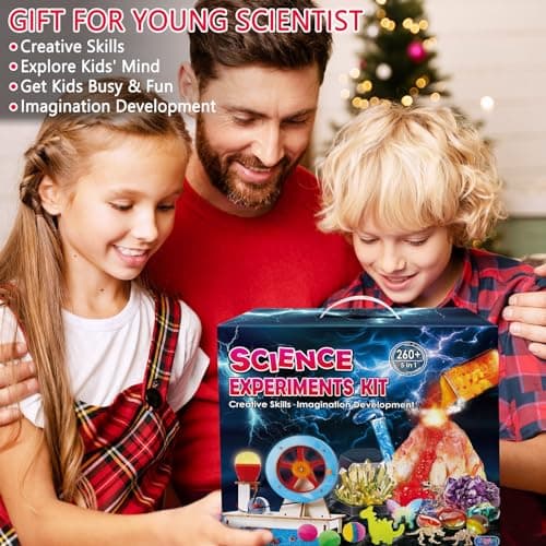 UNGLINGA 260+ Expériences Scientifique pour Enfants, Jouets éducatifs pour Projets S.T.E.M, Laboratoire de Chimie et Kit Volcan